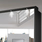 Wiemann Bristol Graphite and White Glass Sliding Door Wardrobe with Mirror 