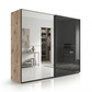 Wiemann Bristol Berlin Oak Carcase and Graphite Glass Sliding Door Wardrobe with Mirror in 150cm, 200cm, 250cm and 300cm widths.