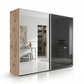 Wiemann Bristol Berlin Nordic Oak Carcase and Graphite Glass Sliding Door Wardrobe with Mirror in 150cm, 200cm, 250cm and 300cm widths.