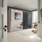 Wiemann Bristol Berlin Rustic Oak Carcase and Graphite Glass Sliding Door Wardrobe with Mirror and Lights Frame in 160cm, 210cm, 260cm and 310cm widths.