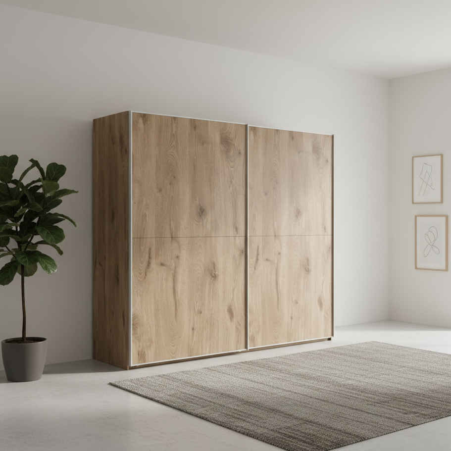 Wiemann Bristol Berlin Noridc Oak Sliding Door Wardrobe in 150cm, 200cm, 250cm and 300cm widths.