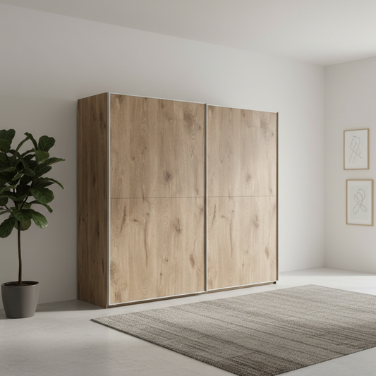 Wiemann Bristol Berlin Noridc Oak Sliding Door Wardrobe in 150cm, 200cm, 250cm and 300cm widths.