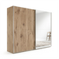 Wiemann Bristol Berlin Noridc Oak Sliding Door Wardrobe with Mirror and Silver Handles  in 150cm, 200cm, 250cm and 300cm widths.