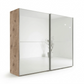 Wiemann Bristol Rustic Oak Sliding Door Mirrored Wardrobe