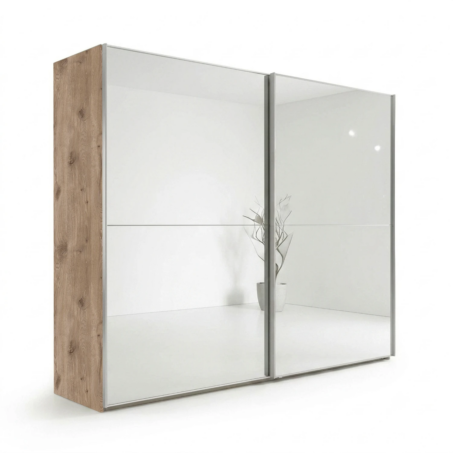 Wiemann Bristol Rustic Oak Sliding Door Mirrored Wardrobe