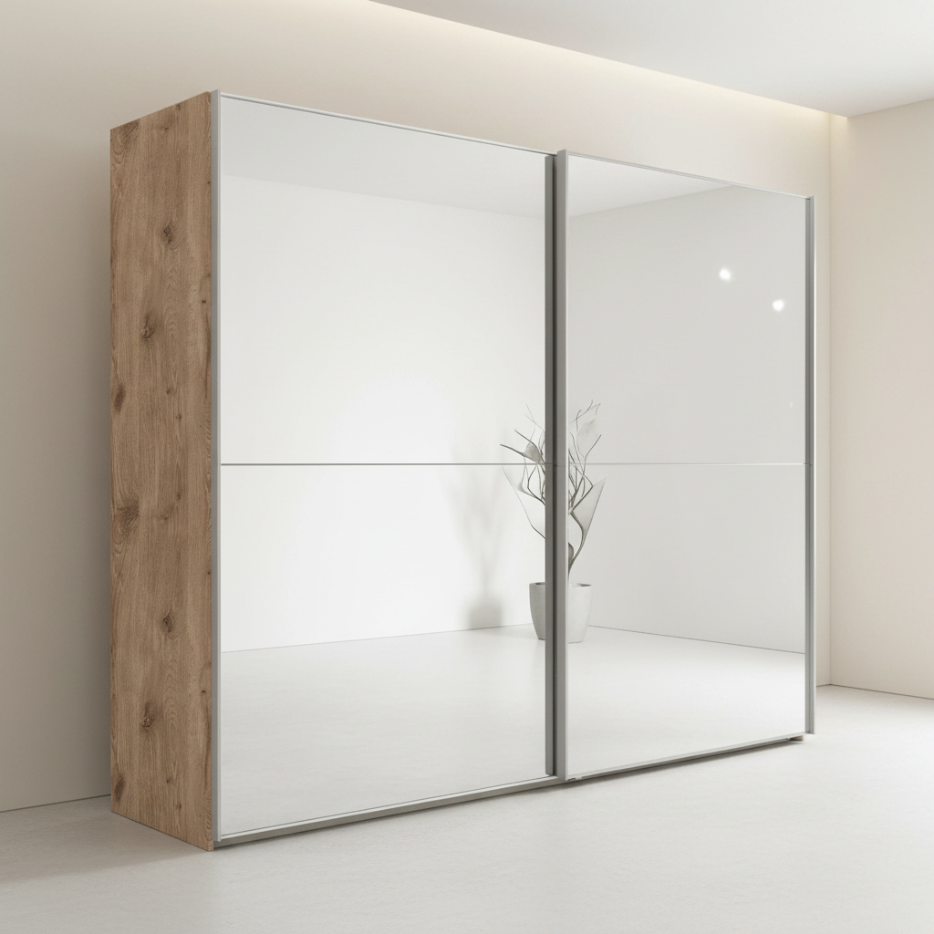 Wiemann Bristol Rustic Oak Sliding Door Mirrored Wardrobe