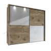 Wiemann Bristol Oak and White Glass Sliding Door Wardrobe 