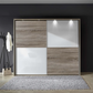 Wiemann Bristol Oak and White Glass Sliding Door Wardrobe 
