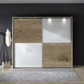 Wiemann Bristol Oak and White Glass Sliding Door Wardrobe 