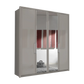 Wiemann Bristol Pebble Grey 4 Door Wardrobe With Mirror 