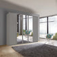 Wiemann Bristol Pebble Grey 4 Door Wardrobe With Mirror 