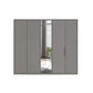 Wiemann Bristol Pebble Grey 4 Door Wardrobe With Mirror