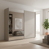 Wiemann Bristol Berlin Pebble Grey Decor Sliding Door Wardrobe with Mirror in 150cm, 200cm, 250cm and 300cm widths.