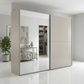 Wiemann Bristol Berlin Pebble Grey Glass Sliding Door Wardrobe with Mirror in 150cm, 200cm, 250cm and 300cm widths.