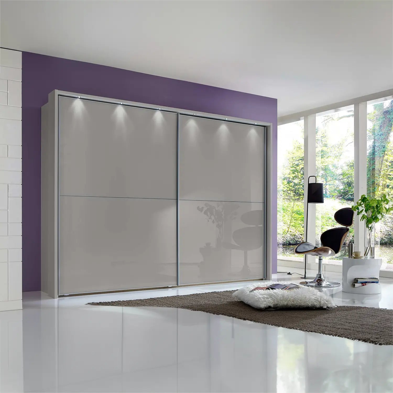 Wiemann Bristol Pebble Grey Sliding Door Wardrobe 