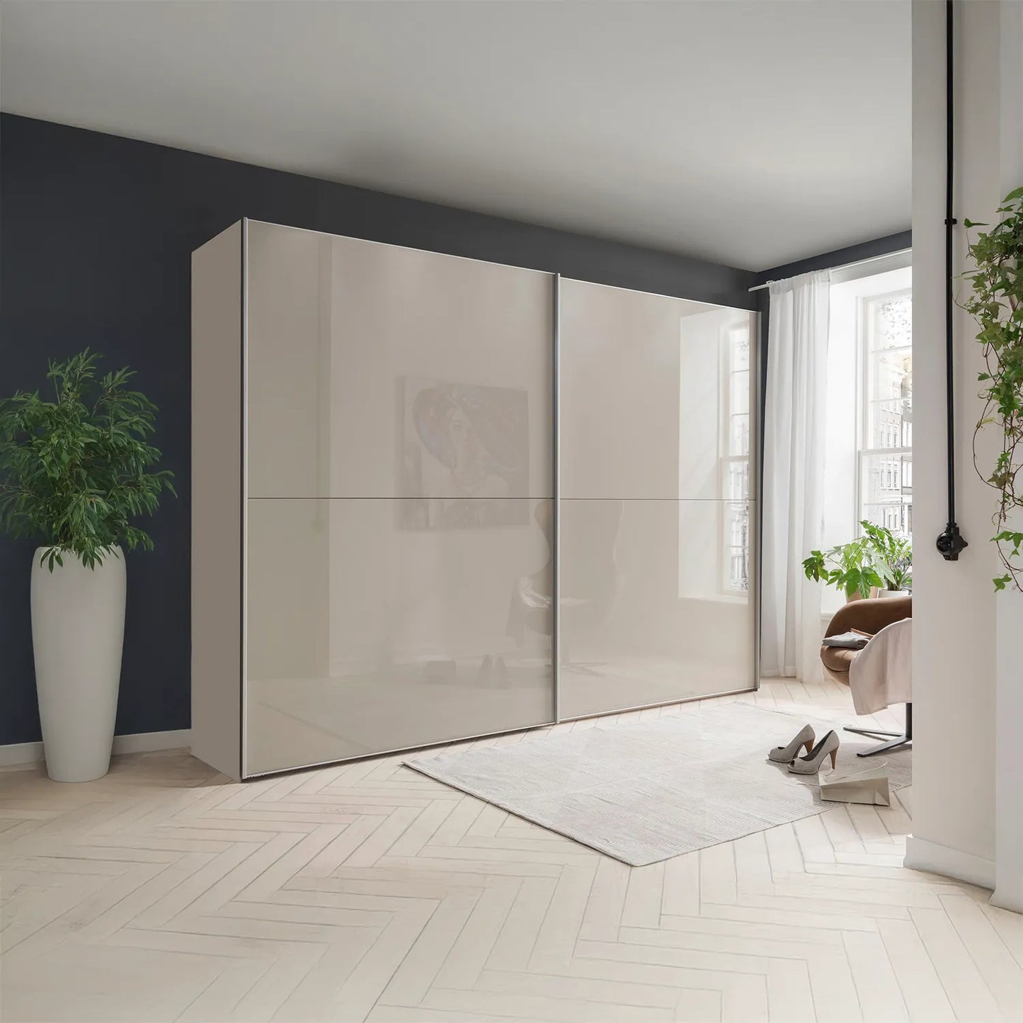 Wiemann Bristol Pebble Grey Sliding Door Wardrobe 