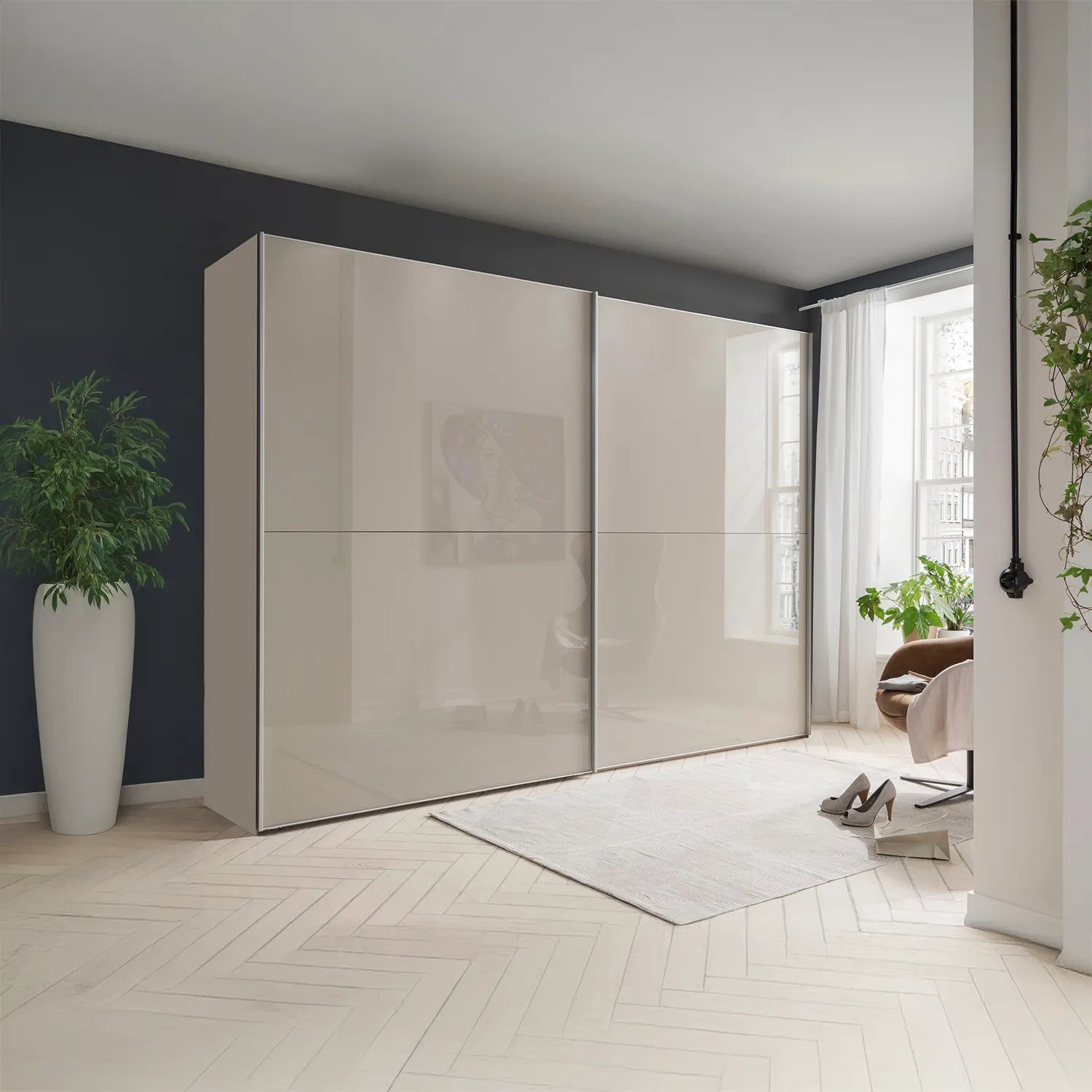 Wiemann Bristol Pebble Grey Sliding Door Wardrobe 