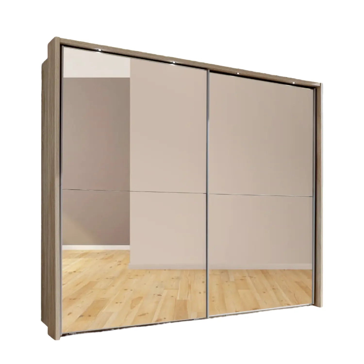 Wiemann Bristol Rustic Oak Sliding Door Mirrored Wardrobe 