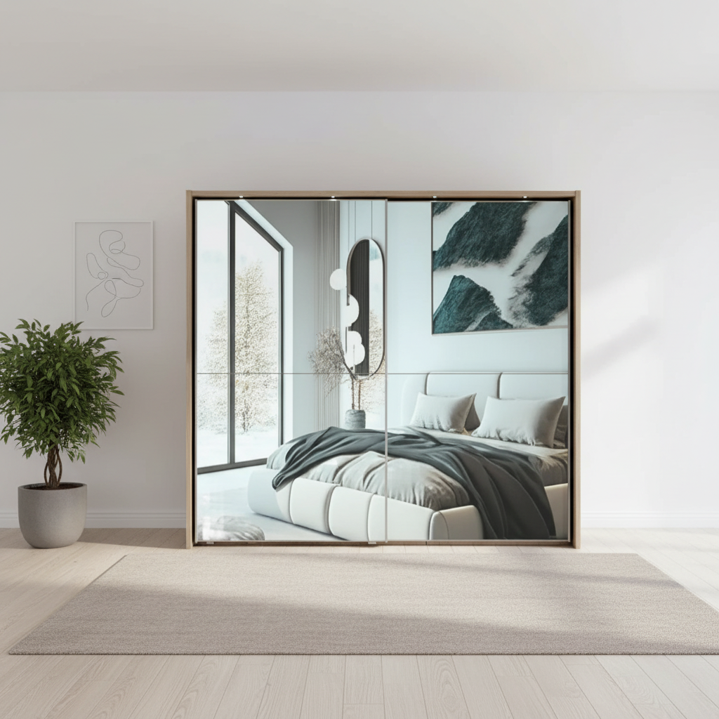 Wiemann Bristol Rustic Oak Sliding Door Mirrored Wardrobe