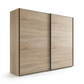 Wiemann Bristol Berlin Rustic Oak Sliding Door Wardrobe with Slate Handles in 150cm, 200cm, 250cm and 300cm widths