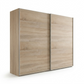 Wiemann Bristol Berlin Rustic Oak Sliding Door Wardrobe with Silver Handles in 150cm, 200cm, 250cm and 300cm widths.