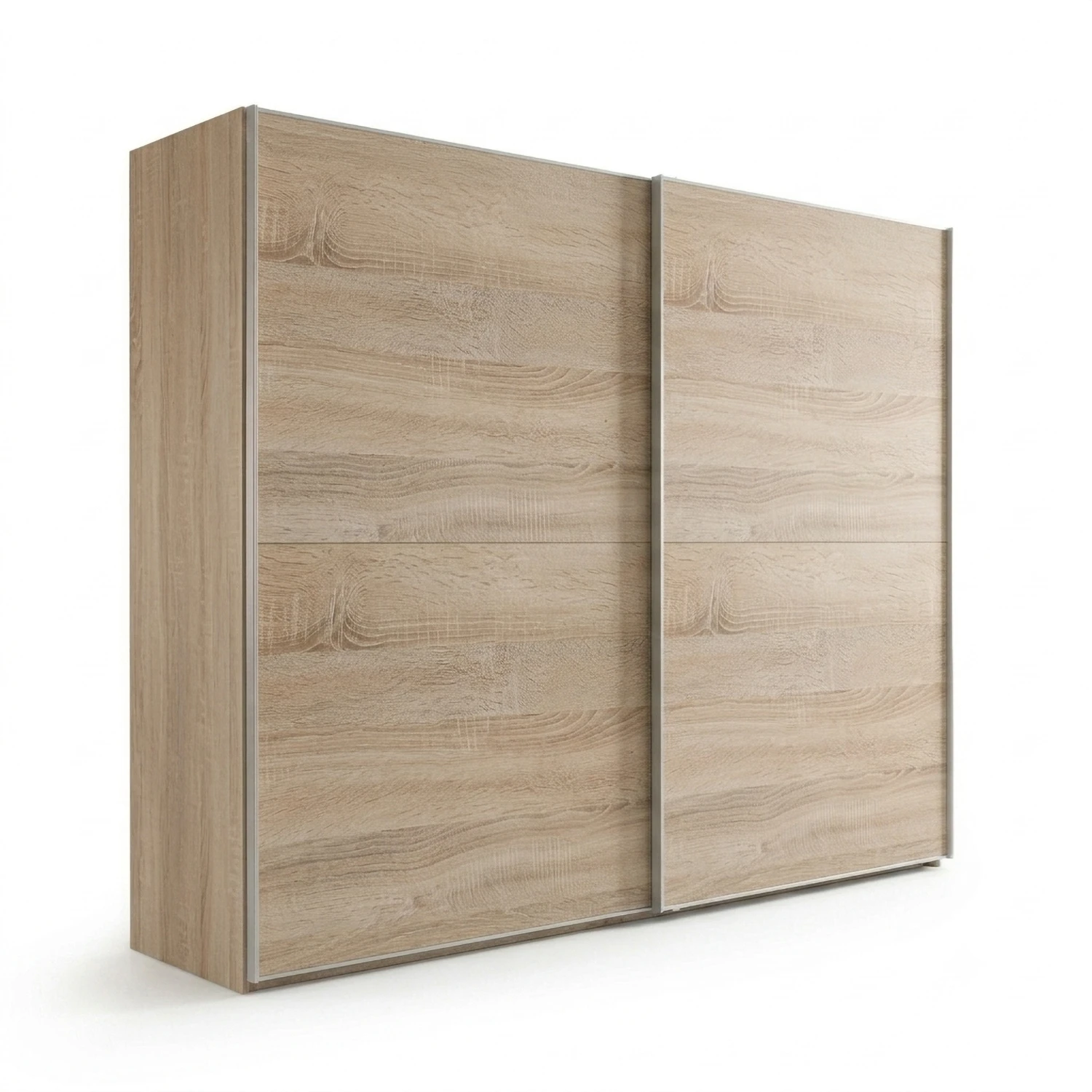 Wiemann Bristol Berlin Rustic Oak Sliding Door Wardrobe with Silver Handles in 150cm, 200cm, 250cm and 300cm widths.