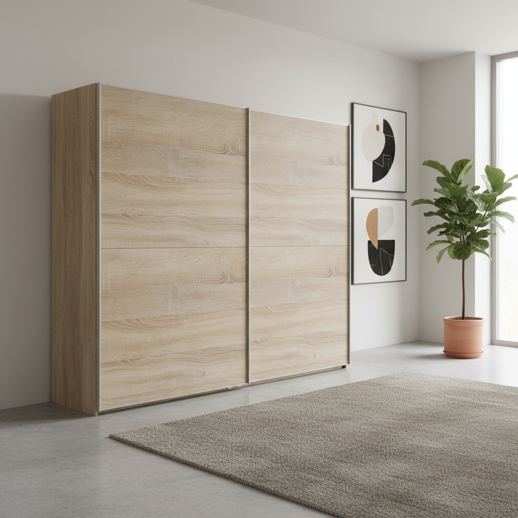 Wiemann Bristol Berlin Rustic Oak Sliding Door Wardrobe in 150cm, 200cm, 250cm and 300cm widths.