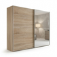 Wiemann Bristol Berlin Rustic Oak Sliding Door Wardrobe with Mirror and Silver Handles in 150cm, 200cm, 250cm and 300cm widths.