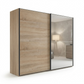 Wiemann Bristol Berlin Rustic Oak Sliding Door Wardrobe with Mirror and Slate Handles in 150cm, 200cm, 250cm and 300cm widths.
