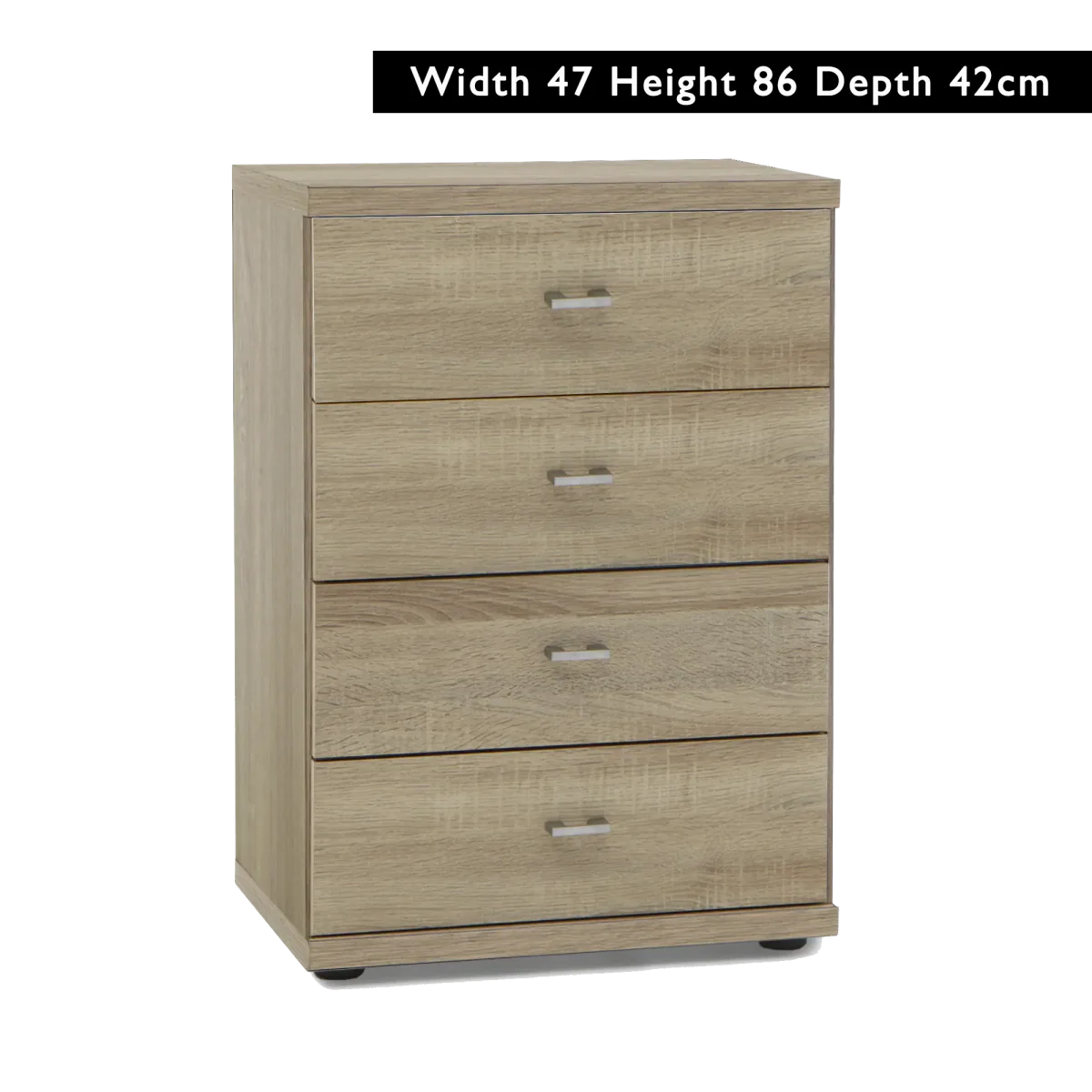 Wiemann Bristol Rustic Oak and Mirror Front 4 Door Wardrobe 