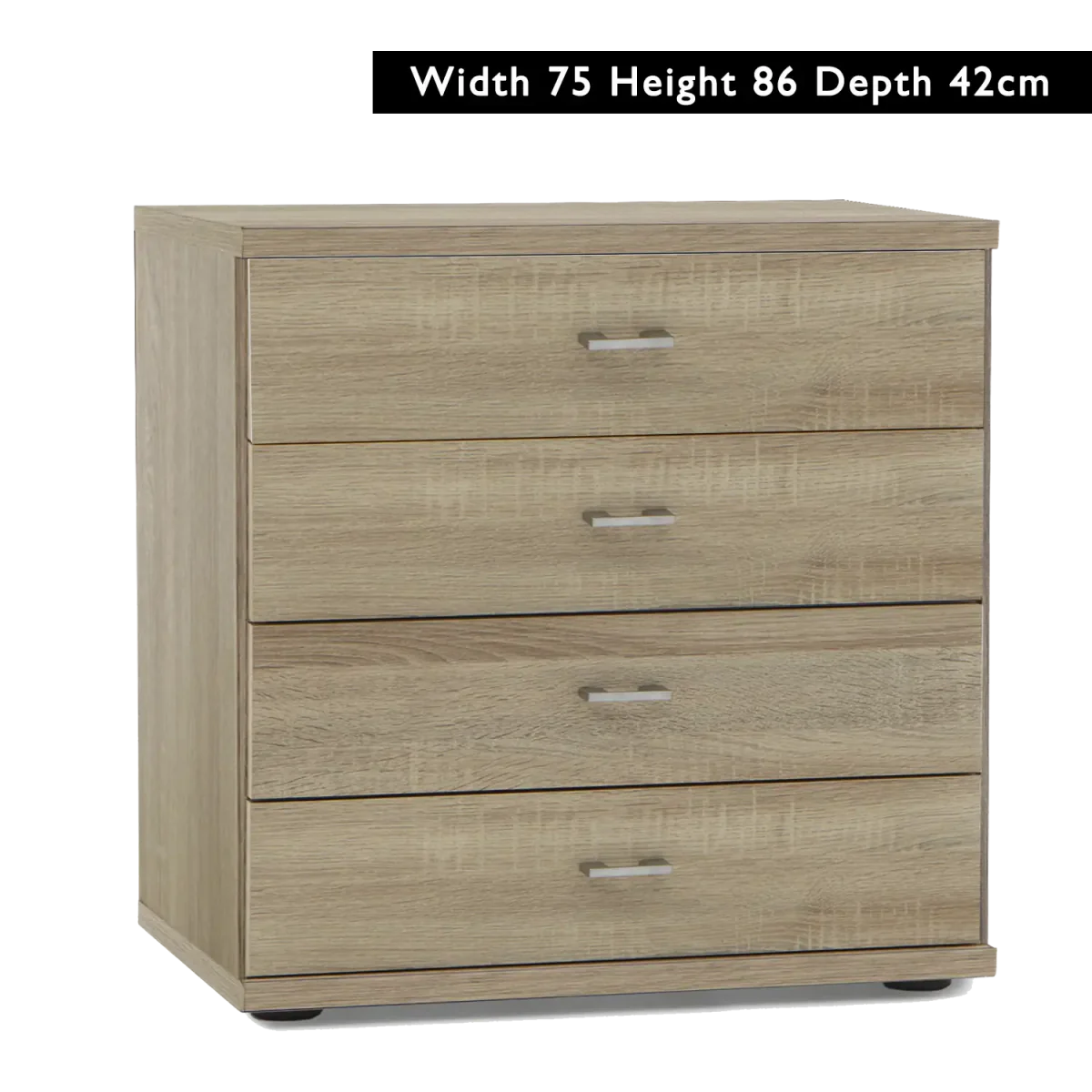 Wiemann Bristol Rustic Oak and Mirror Front 4 Door Wardrobe 