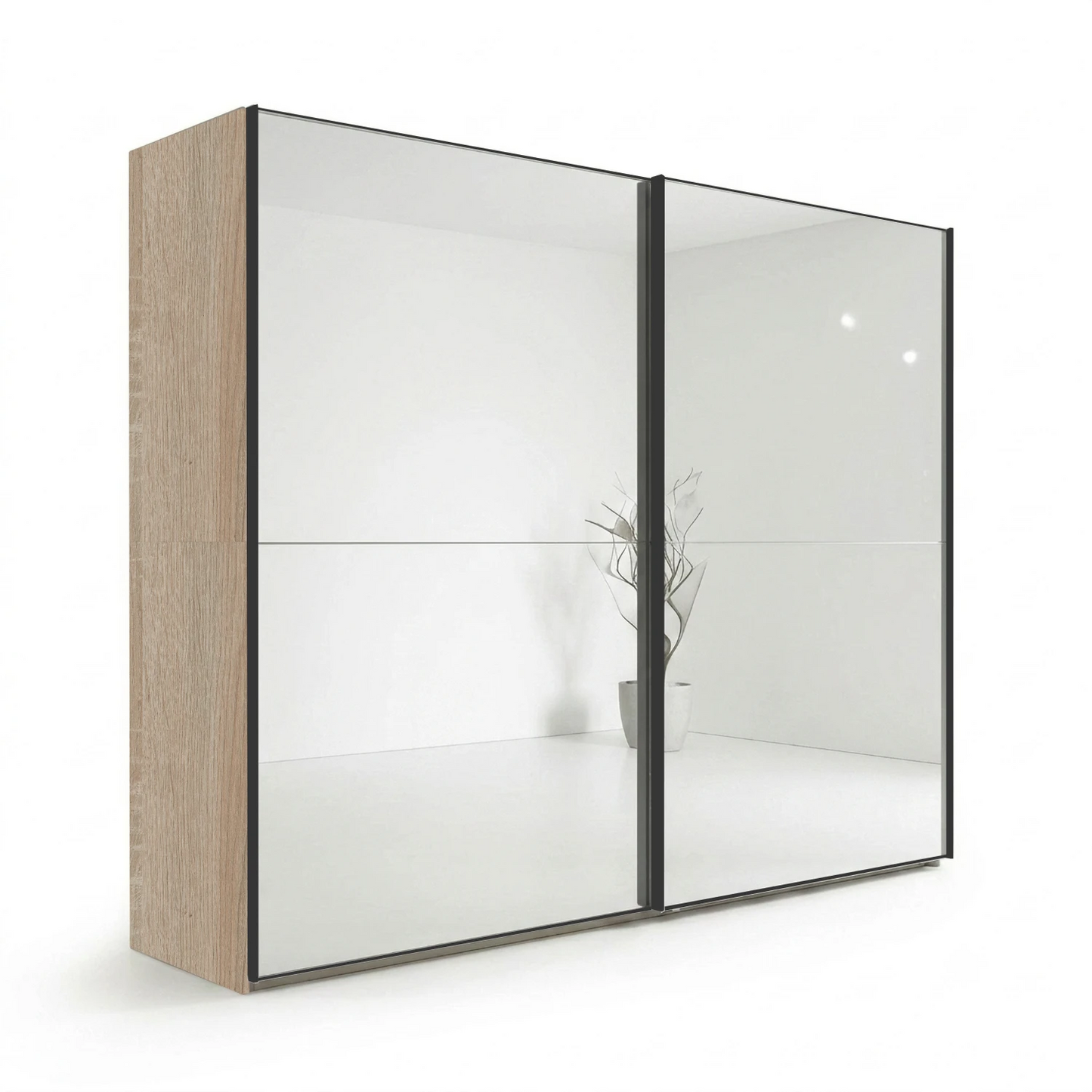 Wiemann Bristol Rustic Oak Sliding Door Mirrored Wardrobe