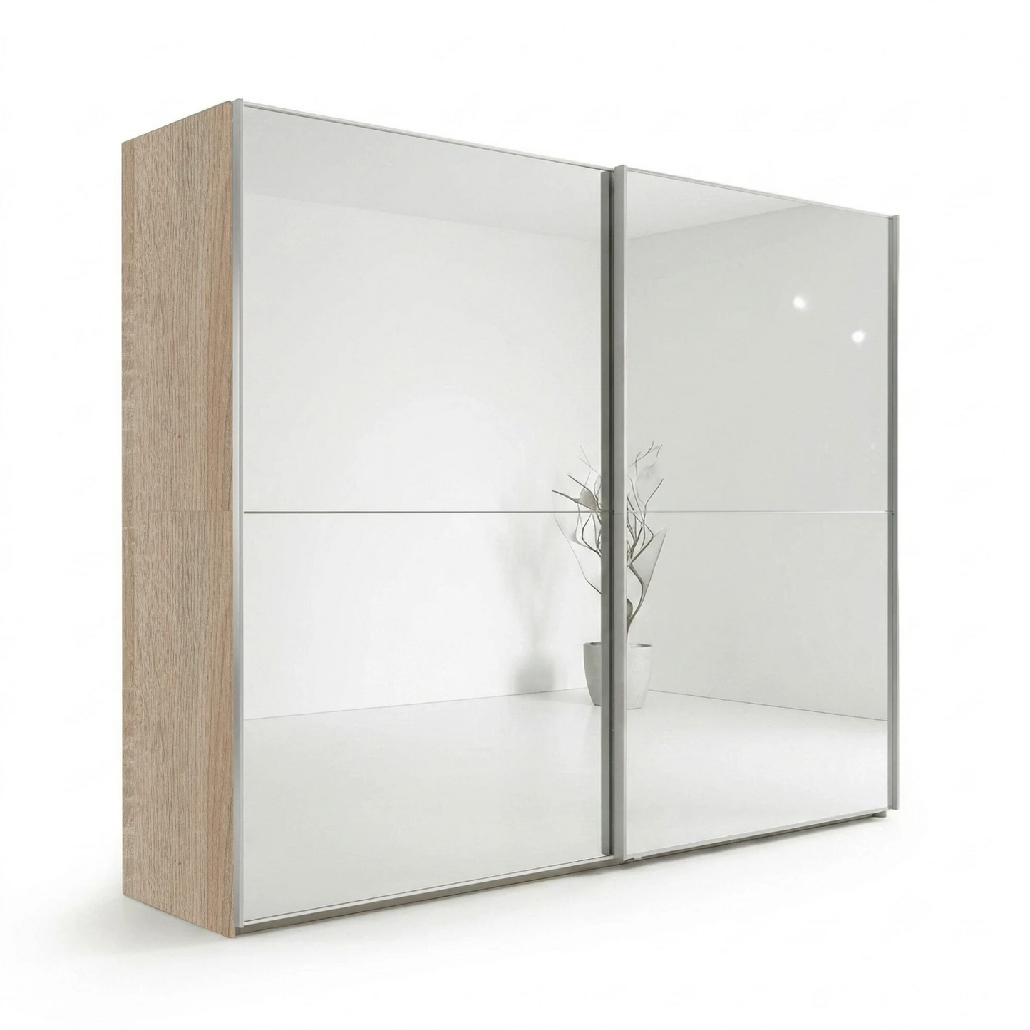 Wiemann Bristol Rustic Oak Sliding Door Mirrored Wardrobe