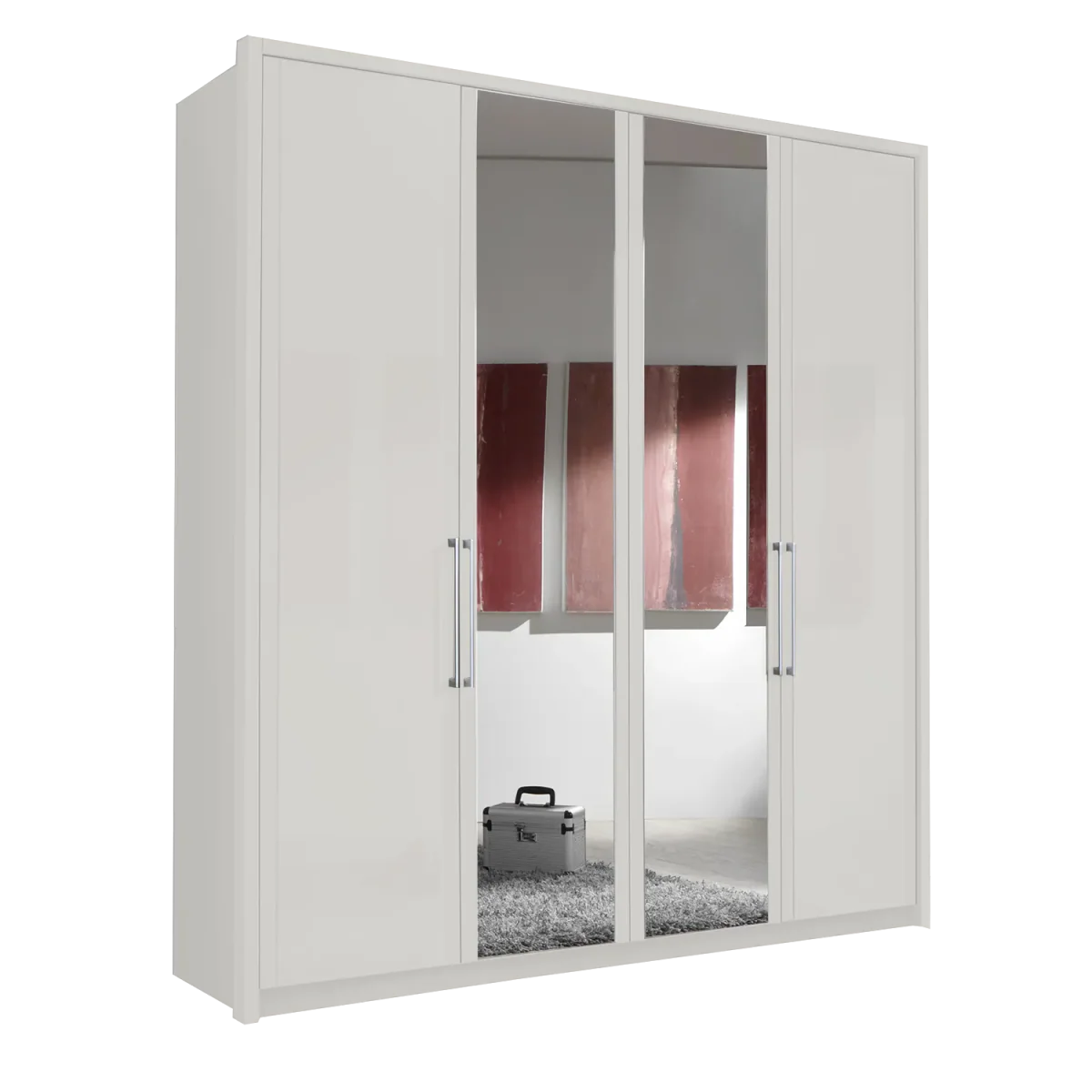Wiemann Bristol White 4 Door Wardrobe With Mirror