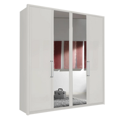 Wiemann Bristol White 4 Door Wardrobe With Mirror