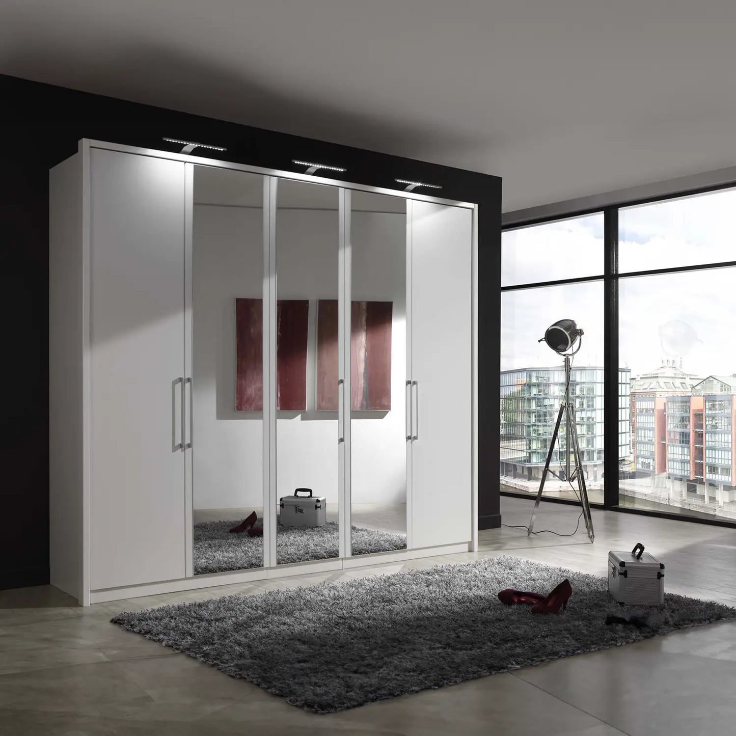 Wiemann Bristol White 4 Door Wardrobe With Mirror 