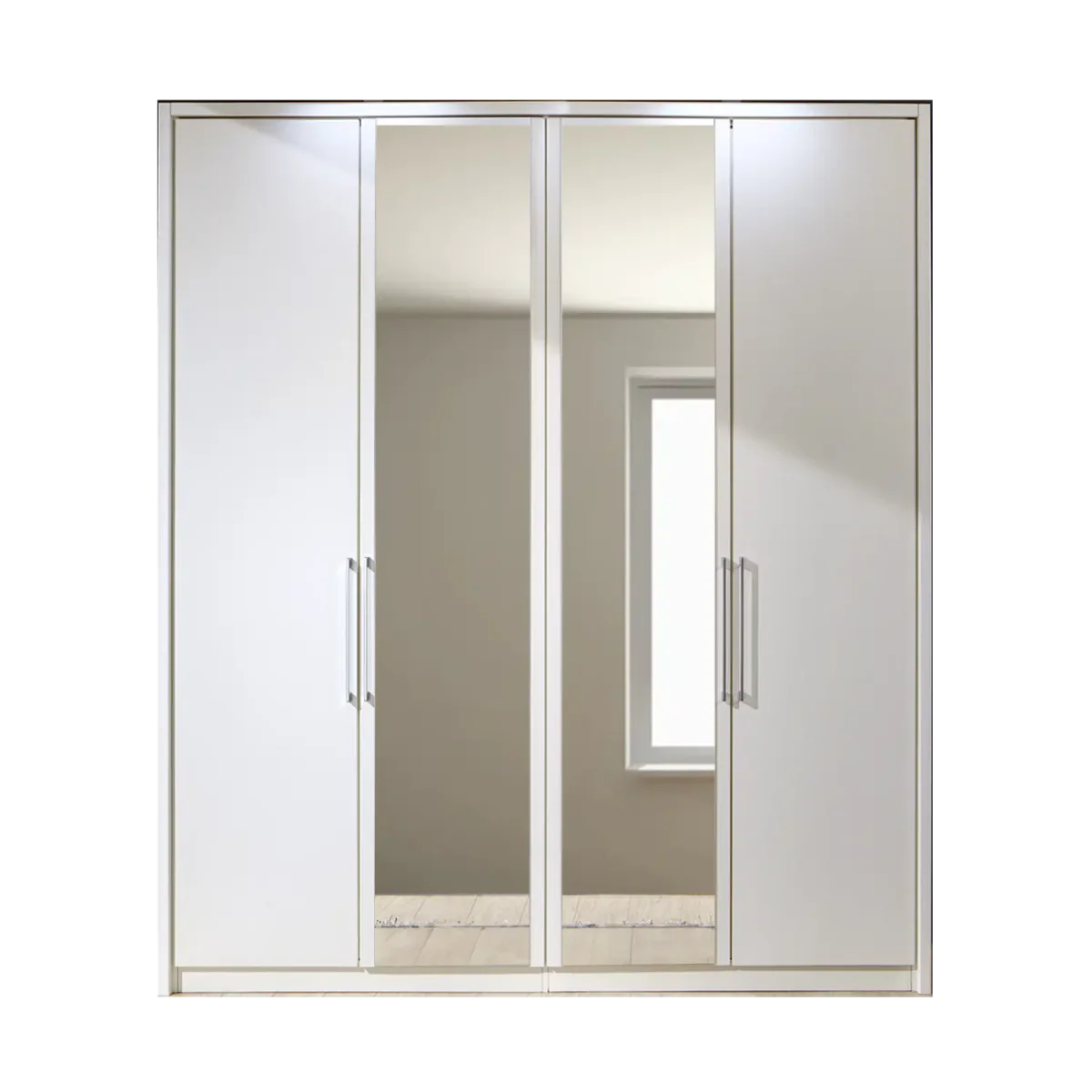 Wiemann Bristol White 4 Door Wardrobe With Mirror