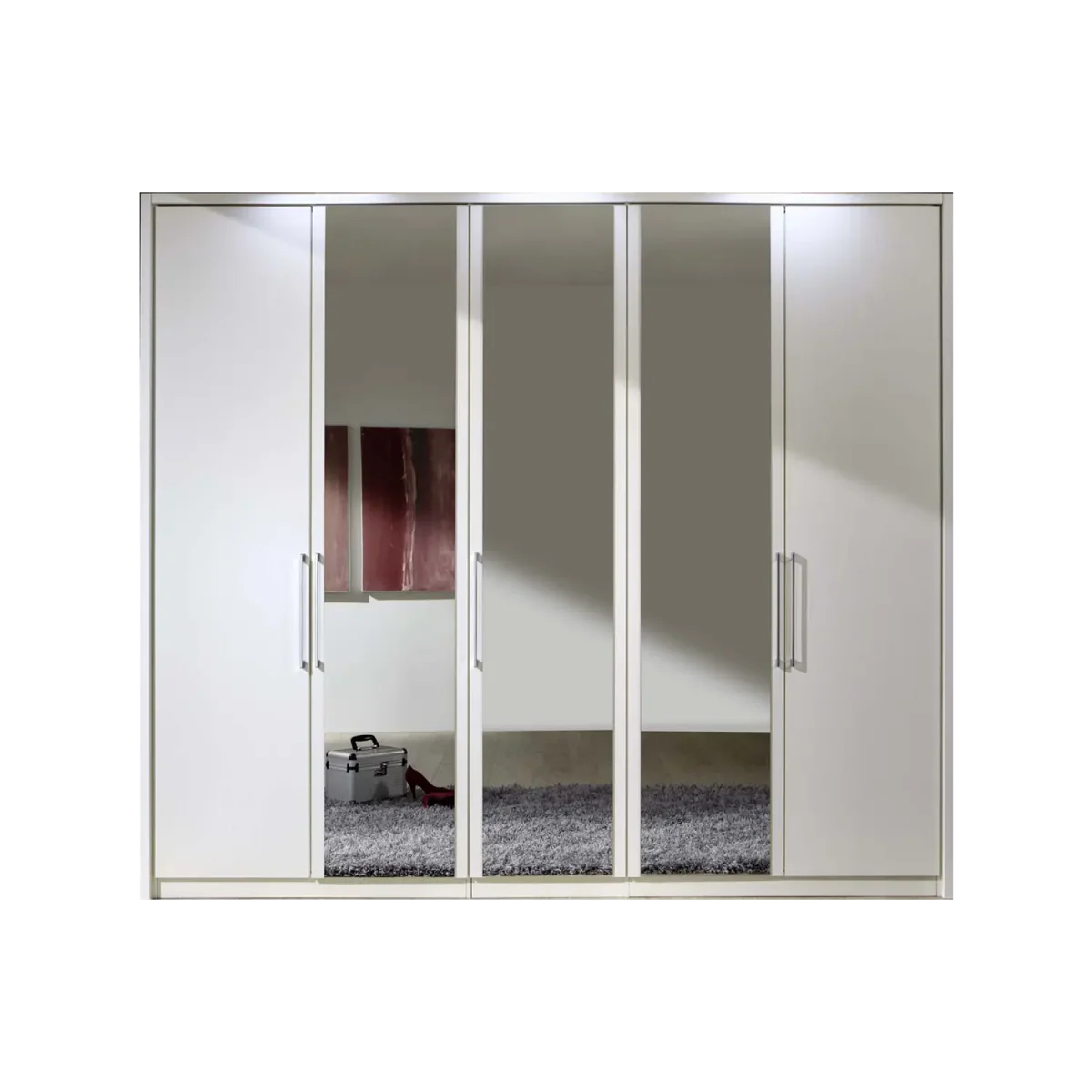 Wiemann Bristol White 4 Door Wardrobe With Mirror