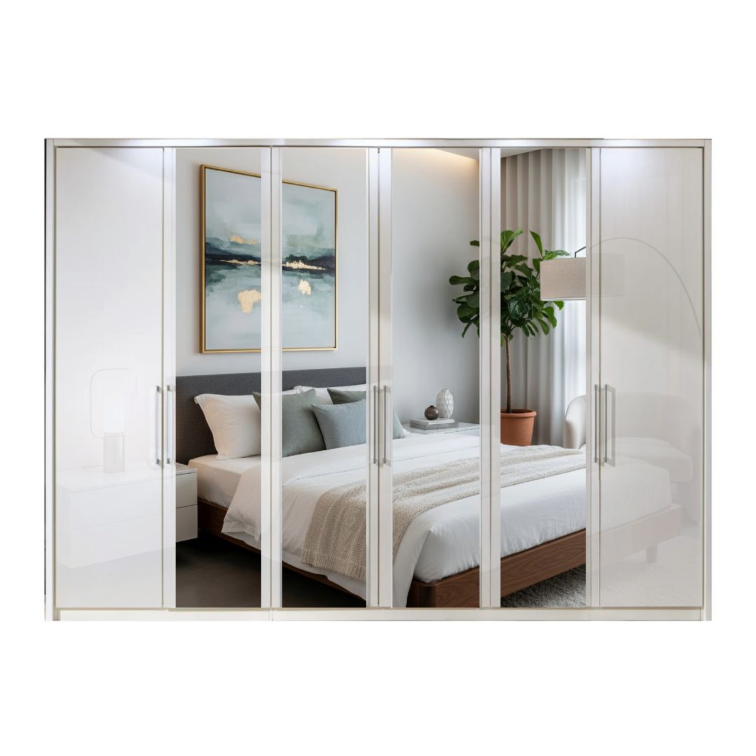 Wiemann Bristol White 4 Door Wardrobe With Mirror