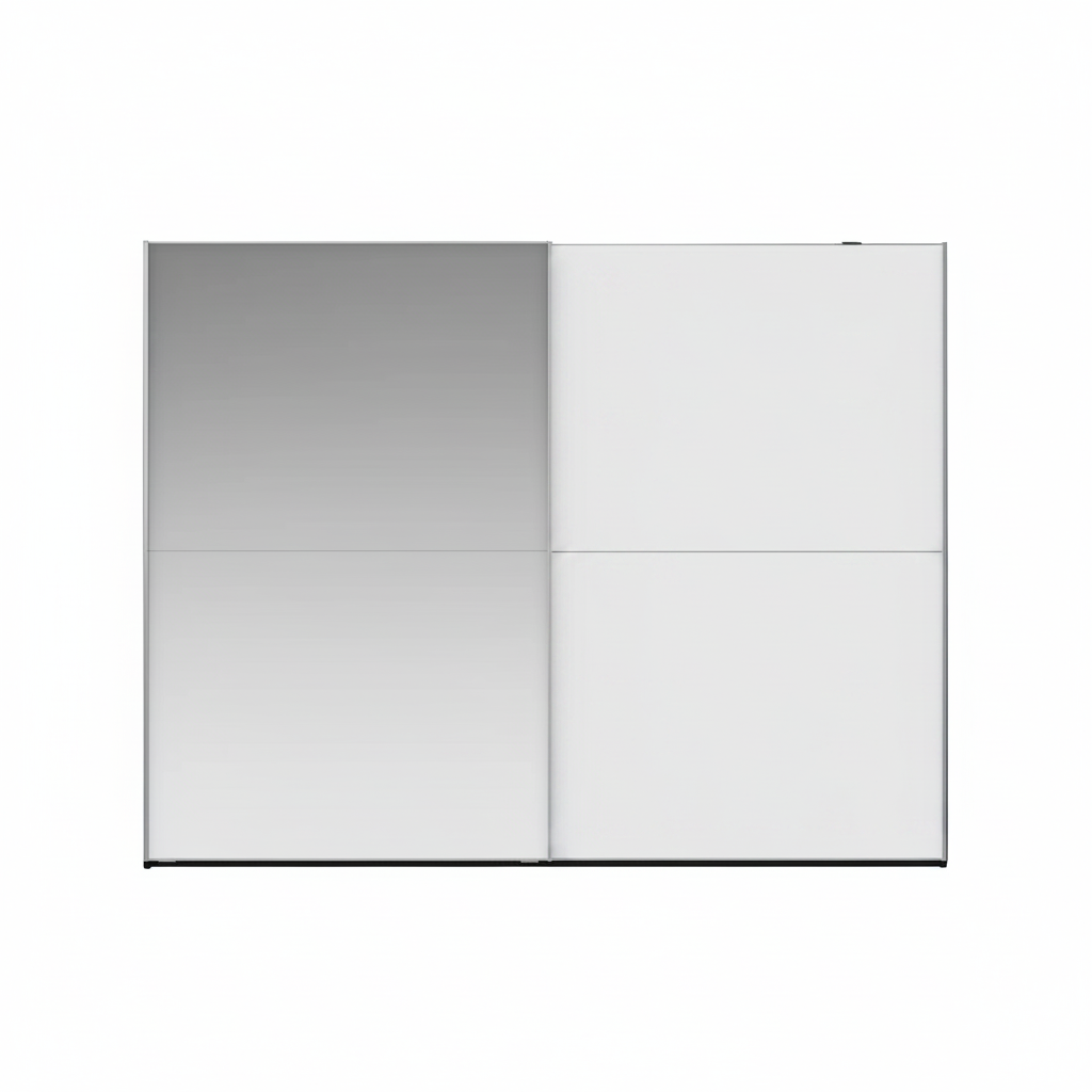 Wiemann Bristol Berlin White Sliding Door Wardrobe with Mirror on Left Door 