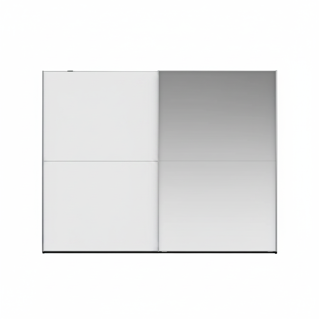 Wiemann Bristol Berlin White Sliding Door Wardrobe with Mirror on Right Door 