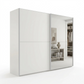 Wiemann Bristol Berlin White Sliding Door Wardrobe with Mirror and Silver Handles in 150cm, 200cm, 250cm and 300cm widths.