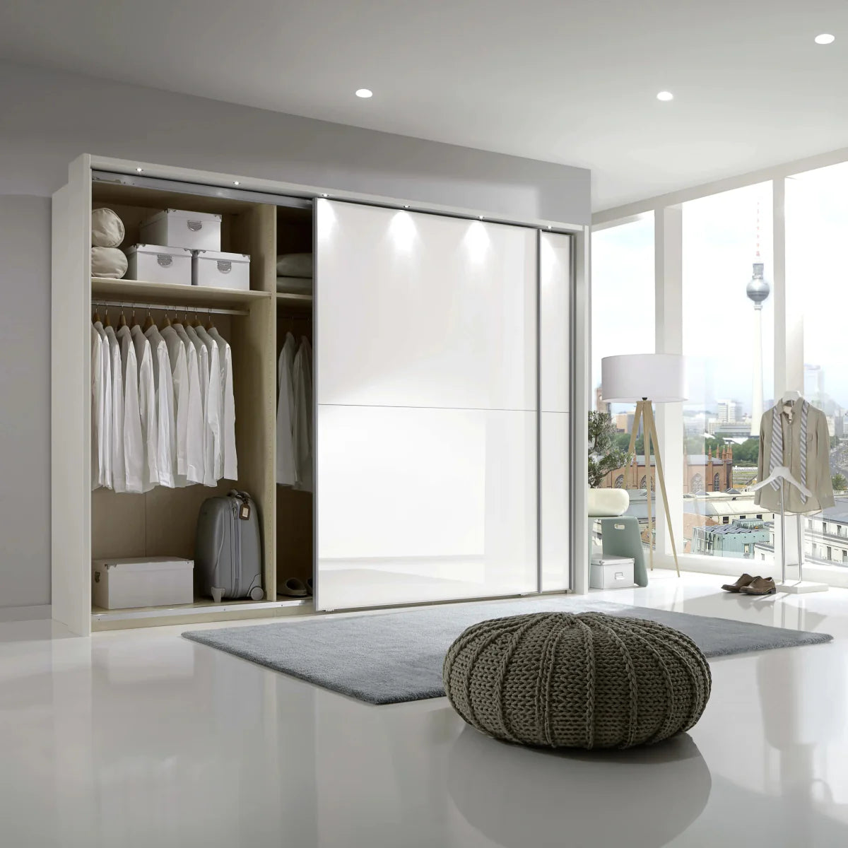 Wiemann Bristol White Sliding Door Wardrobe 