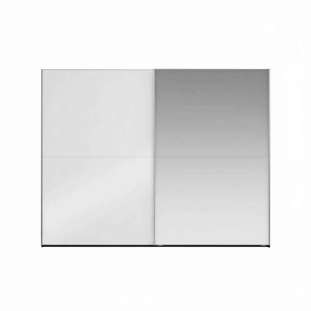 Wiemann Bristol Rustic Oak and White Sliding Door Wardrobe With Mirror