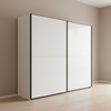 Wiemann Bristol Berlin White Glass Sliding Door Wardrobe with Slate Handles in 150cm, 200cm, 250cm and 300cm widths.