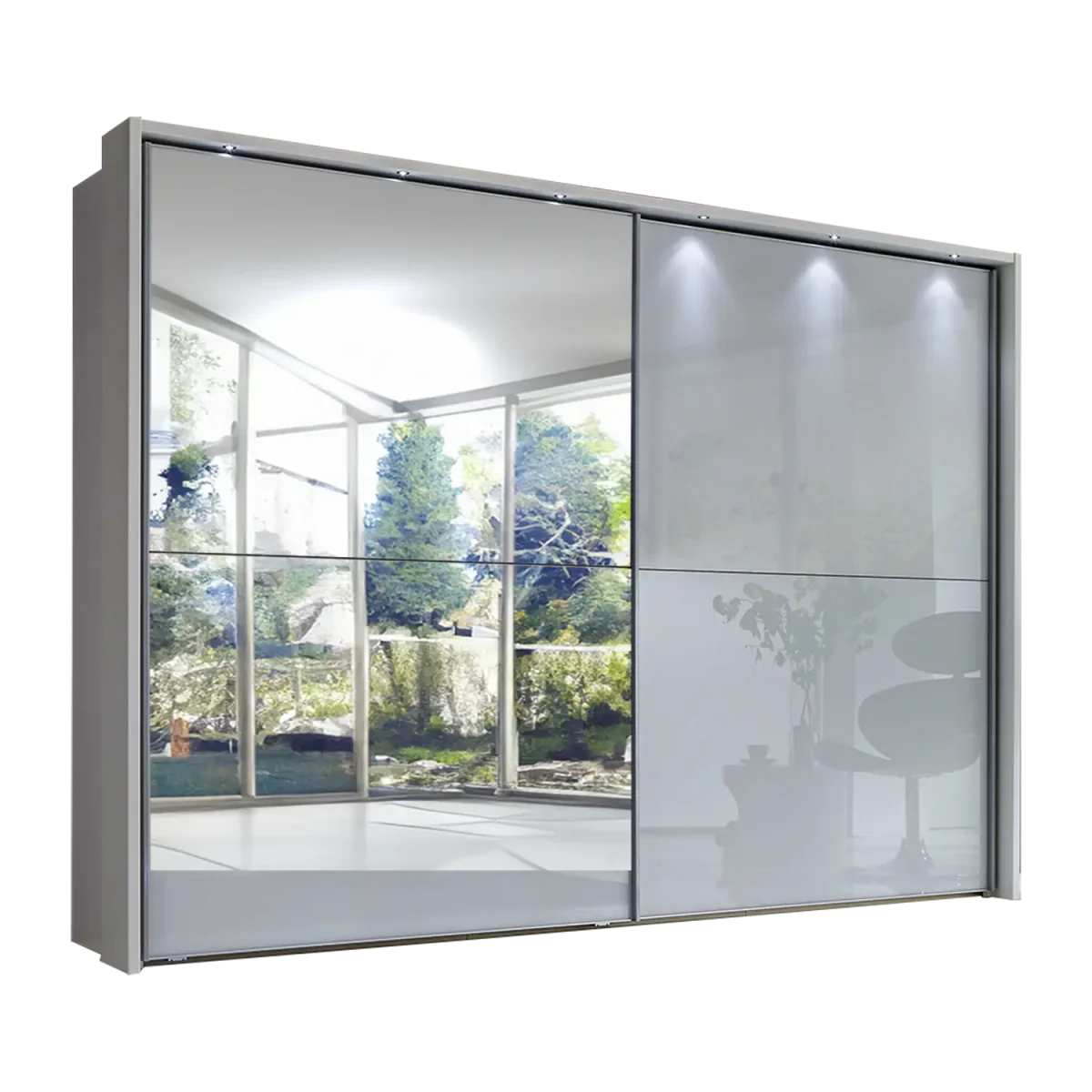Wiemann Bristol White Sliding Door Wardrobe With Mirror