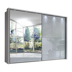Wiemann Bristol White Sliding Door Wardrobe With Mirror