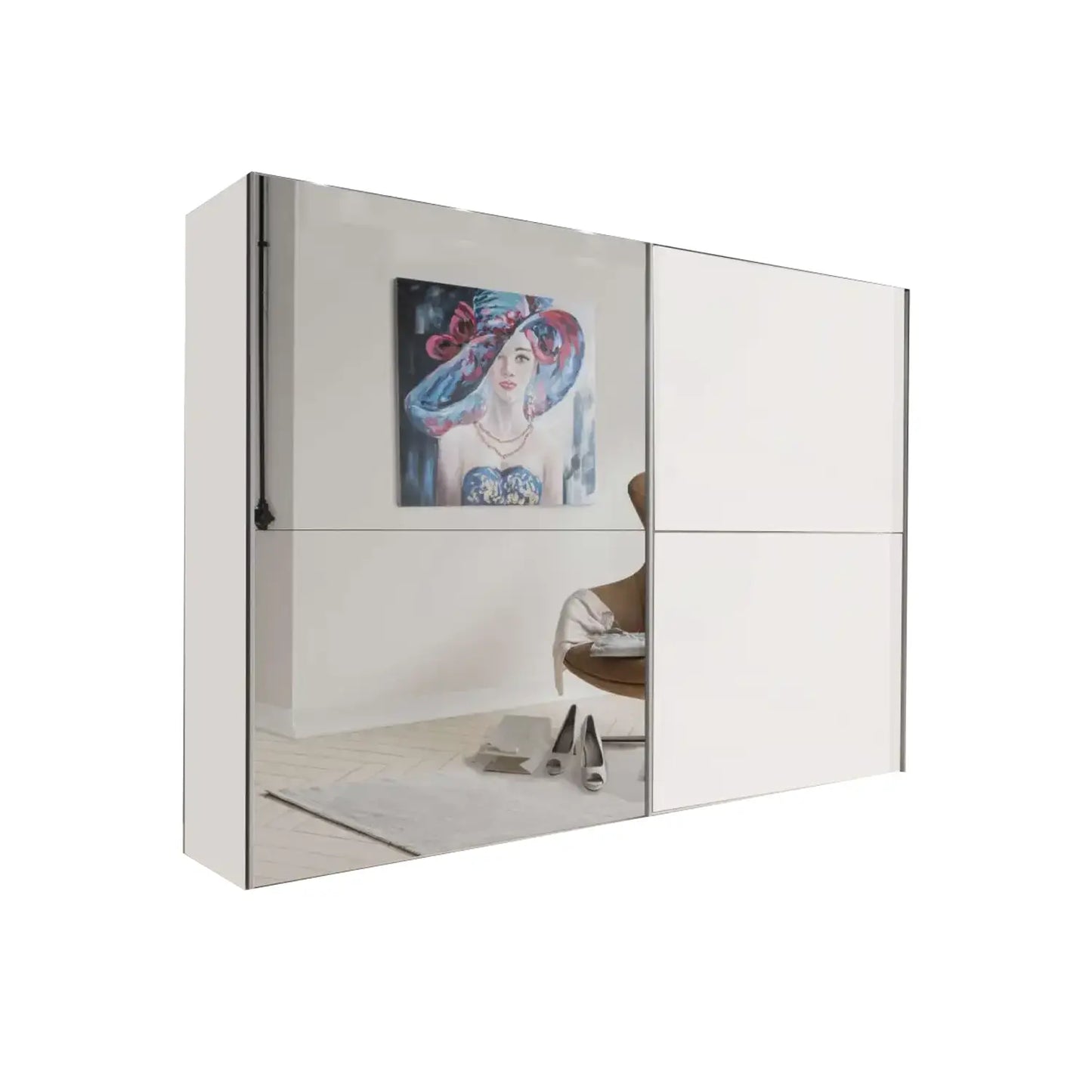 Wiemann Bristol White Sliding Door Wardrobe With Mirror
