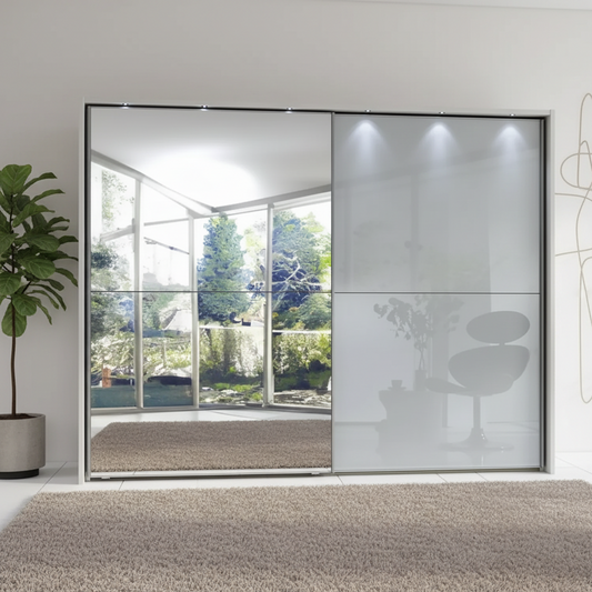 Wiemann Bristol White Sliding Door Wardrobe With Mirror