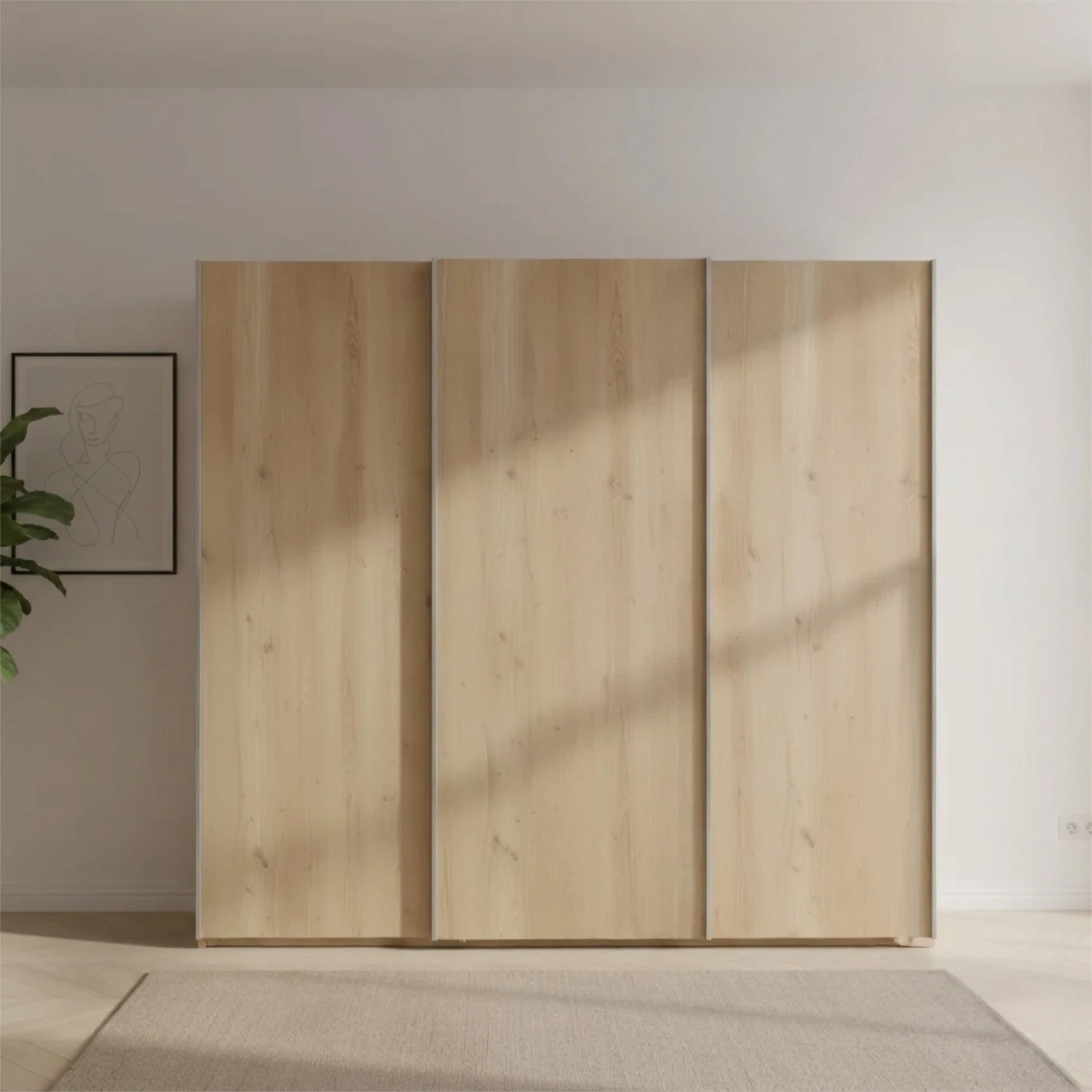 Wiemann Brixton Oak Effect 3 Door Sliding Wardrobe Width 300cm